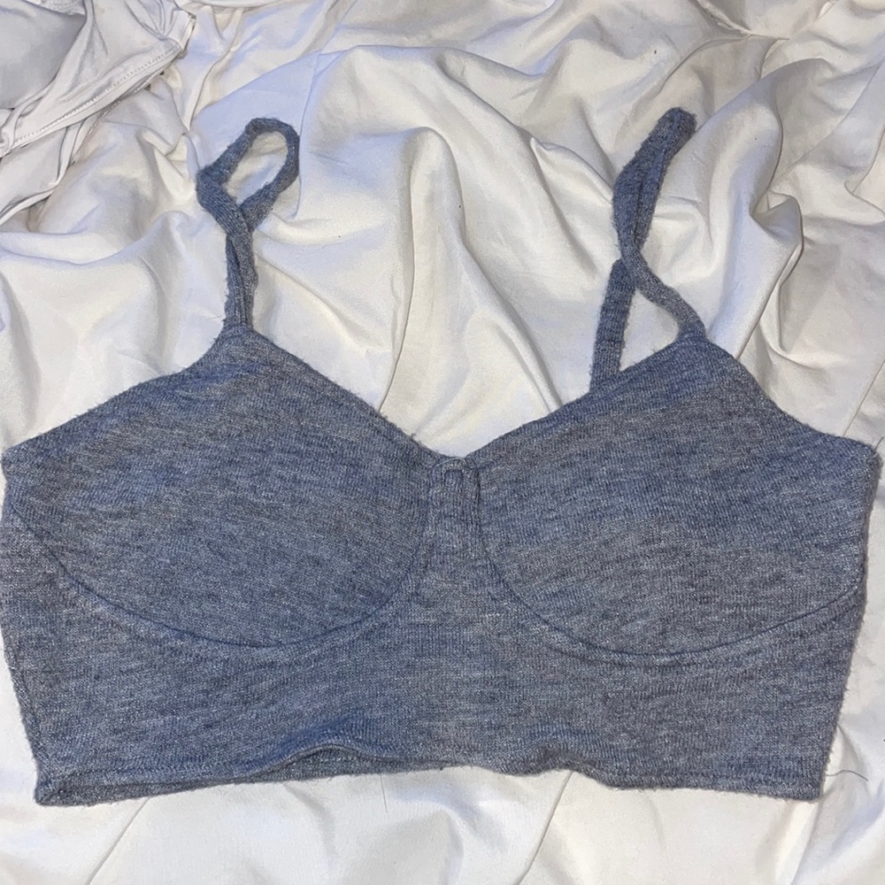 Zara Cotton Fur Tank Mini Crop